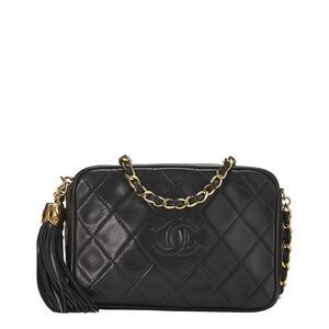 Chanel Black Quilted Lambskin 'Cc' Camera Bag Mini (Authentic Pre-Loved)